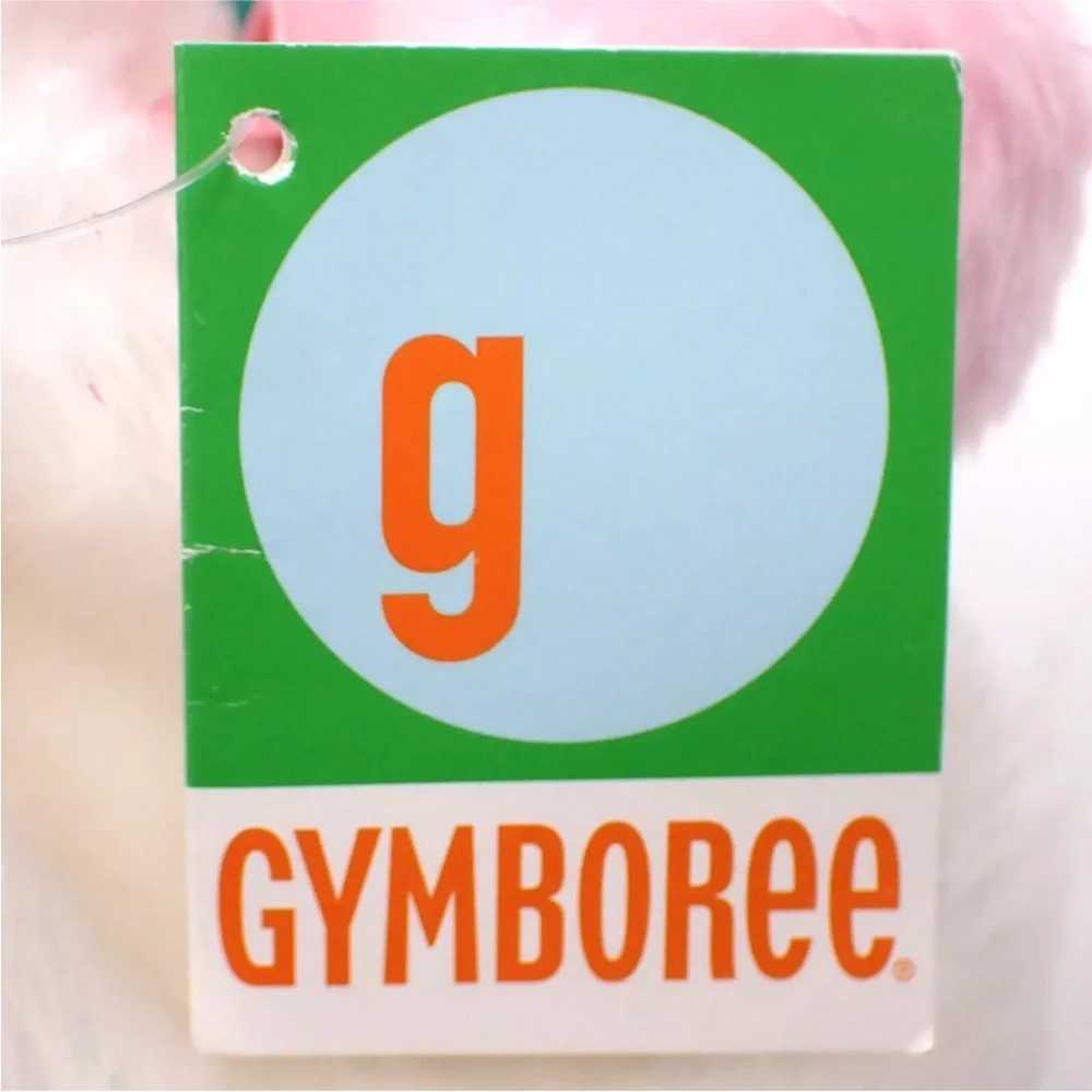Vintage Gymboree Plush Purse Fuzzy Pouch Basket White Multicolor Puff Balls